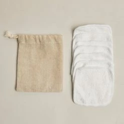 Cheapest 🎉 The Edited Life Bamboo Blend Pack of 7 Face Cloths with a White Cotton Bag ✔️ -The Edited Life sale 1000181263 alt02