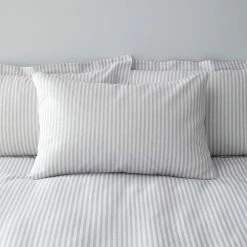Cheap 😍 The Edited Life Leighton Grey Striped Linen Blend Duvet Cover and Pillowcase Set 👏 -The Edited Life sale 1000181958 alt04