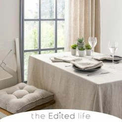 Best Pirce ✔️ The Edited Life Cartmel Natural Linen Tablecloth 🛒