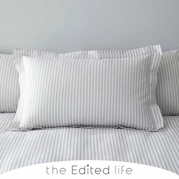 Coupon ๐ The Edited Life Leighton Grey Striped Linen Blend Oxford Pillowcase ๐ 3 Coupon ๐ The Edited Life Leighton Grey Striped Linen Blend Oxford Pillowcase ๐