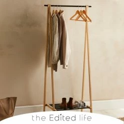 The Edited Life sale 22 Deals β The Edited Life Ash Wood Clothes Rail with Storage Shelf π