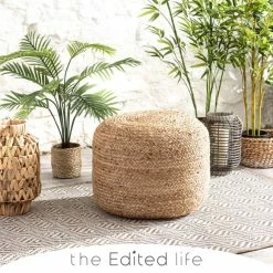 Flash Sale ✔️ The Edited Life Jute Natural Pouffe 🌟