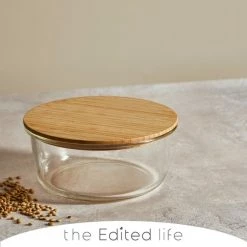Budget ๐ The Edited Life Glass Food Storage with Bamboo Lids Round 1200ml ๐ฅฐ