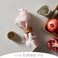 Promo ✔️ The Edited Life Set of 2 Acacia Wooden Napkin Rings 🎉
