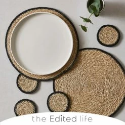 Best deal βοΈ The Edited Life Set of 2 Black Grass Braid Placemats π