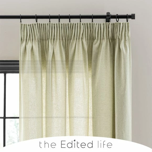 Promo ⭐ The Edited Life Linen Look Fern Tab Top Pencil Pleat Curtains 🎁 2 Promo ⭐ The Edited Life Linen Look Fern Tab Top Pencil Pleat Curtains 🎁