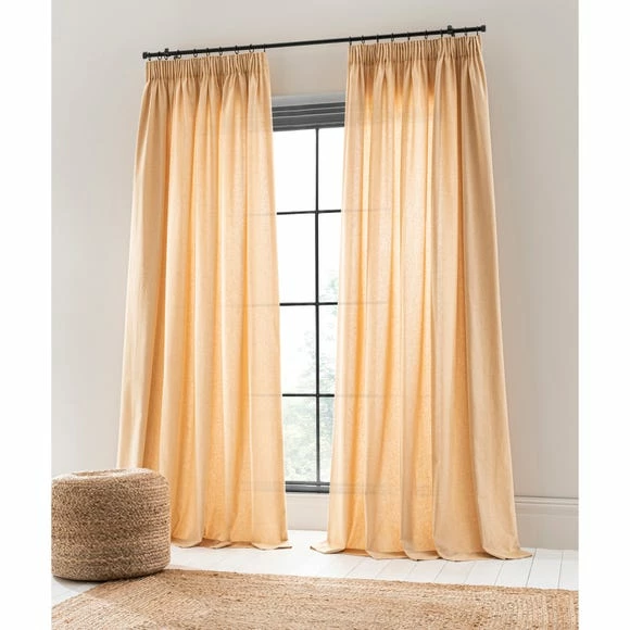 Coupon 👍 The Edited Life Linen Look Ochre Tab Top Pencil Pleat Curtains 😀 4 Coupon 👍 The Edited Life Linen Look Ochre Tab Top Pencil Pleat Curtains 😀 - Image 2