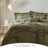 Buy ⌛ The Edited Life Tufted Leaf Olive 100% Organic Cotton Duvet Cover and Pillowcase Set ⭐ -The Edited Life sale 30726059
