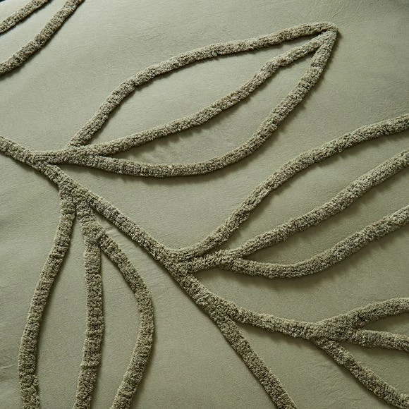 Buy ⌛ The Edited Life Tufted Leaf Olive 100% Organic Cotton Duvet Cover and Pillowcase Set ⭐ 6 Buy ⌛ The Edited Life Tufted Leaf Olive 100% Organic Cotton Duvet Cover and Pillowcase Set ⭐ - Image 4