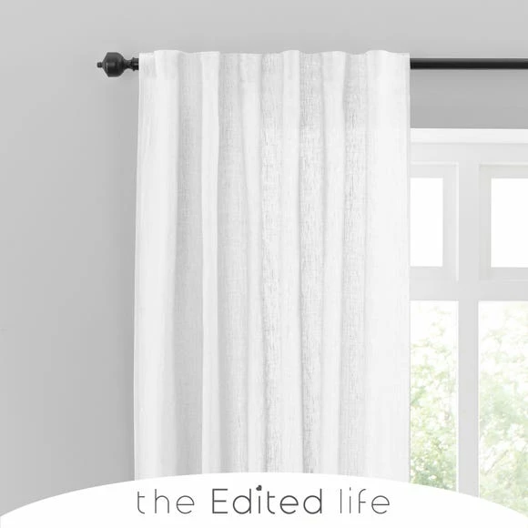 Best Sale 😍 The Edited Life Cartmel Linen White Single Voile Panel 🥰 3 Best Sale 😍 The Edited Life Cartmel Linen White Single Voile Panel 🥰