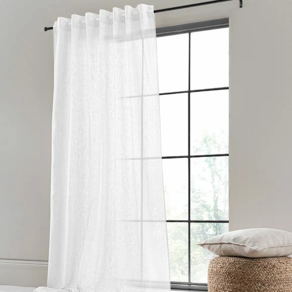 Best Sale 😍 The Edited Life Cartmel Linen White Single Voile Panel 🥰 4 Best Sale 😍 The Edited Life Cartmel Linen White Single Voile Panel 🥰 - Image 2