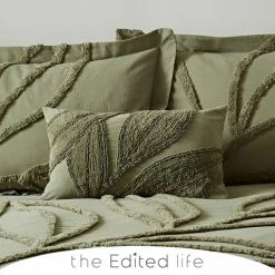 The Edited Life sale 24 Top 10 β€οΈ The Edited Life Tufted Leaf 100% Organic Cotton Cushion β€οΈ