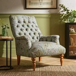 Brand new ⭐ The Edited Life Bibury Button Back Chair Arboretum Print ✔️