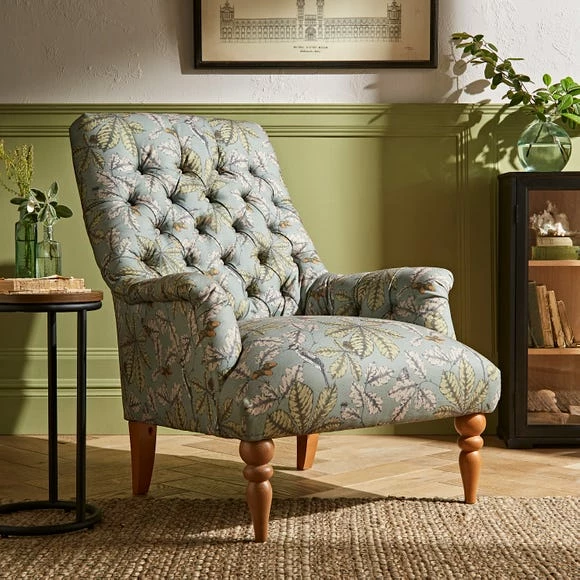 Brand new ⭐ The Edited Life Bibury Button Back Chair Arboretum Print ✔️ 3 Brand new ⭐ The Edited Life Bibury Button Back Chair Arboretum Print ✔️